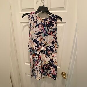 Floral Sleeveless Dress with cute mesh cut out